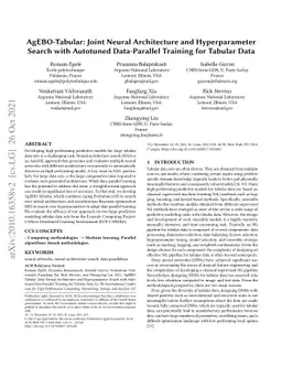 AgEBO-Tabular: Joint Neural Architecture and Hyperparameter Search with
  Autotuned Data-Parallel Training for Tabular Data