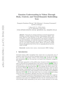 Emotion Understanding in Videos Through Body, Context, and
  Visual-Semantic Embedding Loss