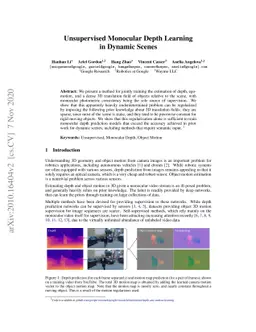 Unsupervised Monocular Depth Learning in Dynamic Scenes
