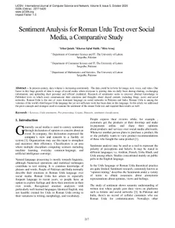 Sentiment Analysis for Roman Urdu Text over Social Media, a Comparative
  Study