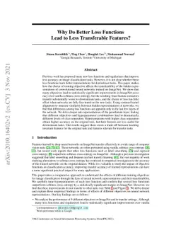 Why Do Better Loss Functions Lead to Less Transferable Features?