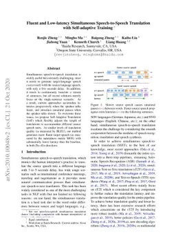 Fluent and Low-latency Simultaneous Speech-to-Speech Translation with
  Self-adaptive Training