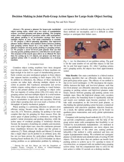 Decision Making in Joint Push-Grasp Action Space for Large-Scale Object
  Sorting