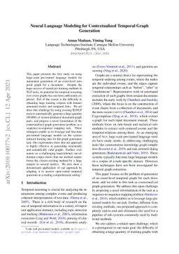 Neural Language Modeling for Contextualized Temporal Graph Generation