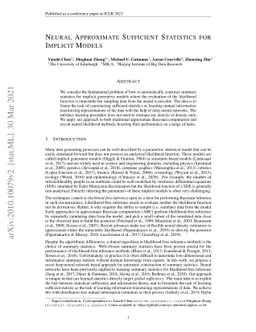 Neural Approximate Sufficient Statistics for Implicit Models