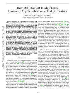 How Did That Get In My Phone? Unwanted App Distribution on Android
  Devices