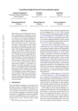 Local Knowledge Powered Conversational Agents