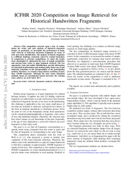 ICFHR 2020 Competition on Image Retrieval for Historical Handwritten
  Fragments