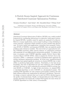 A Particle Swarm Inspired Approach for Continuous Distributed Constraint
  Optimization Problems