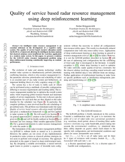 Quality of service based radar resource management using deep
  reinforcement learning