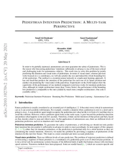 Pedestrian Intention Prediction: A Multi-task Perspective