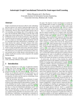 Anisotropic Graph Convolutional Network for Semi-supervised Learning