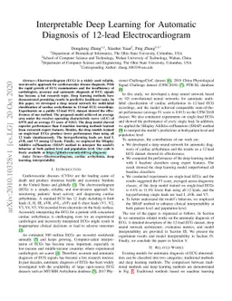 Interpretable Deep Learning for Automatic Diagnosis of 12-lead
  Electrocardiogram