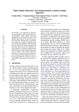 Topic-Guided Abstractive Text Summarization: a Joint Learning Approach