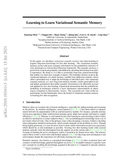 Learning to Learn Variational Semantic Memory