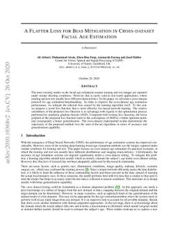 A Flatter Loss for Bias Mitigation in Cross-dataset Facial Age
  Estimation