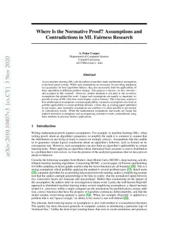 Where Is the Normative Proof? Assumptions and Contradictions in ML
  Fairness Research