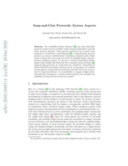 Snap-and-Chat Protocols: System Aspects