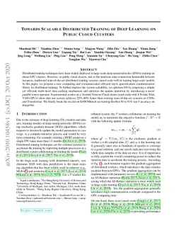 Towards Scalable Distributed Training of Deep Learning on Public Cloud
  Clusters