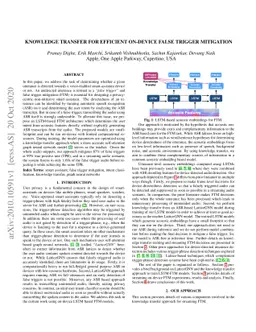 Knowledge Transfer for Efficient On-device False Trigger Mitigation