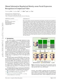 Mutual Information Regularized Identity-aware Facial
  ExpressionRecognition in Compressed Video