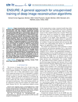 ENSURE: A General Approach for Unsupervised Training of Deep Image
  Reconstruction Algorithms