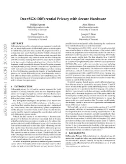 DuetSGX: Differential Privacy with Secure Hardware