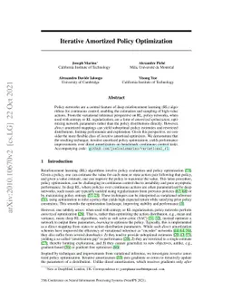 Iterative Amortized Policy Optimization