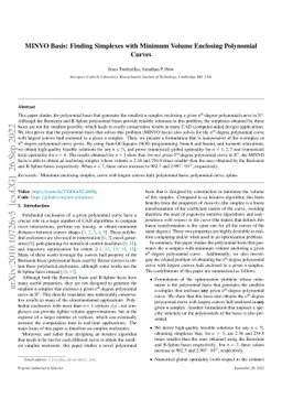 MINVO Basis: Finding Simplexes with Minimum Volume Enclosing Polynomial
  Curves