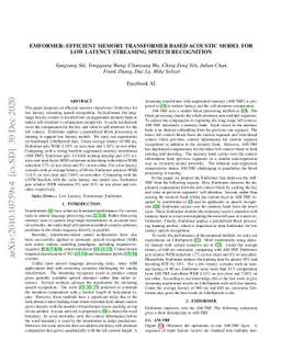 Emformer: Efficient Memory Transformer Based Acoustic Model For Low
  Latency Streaming Speech Recognition