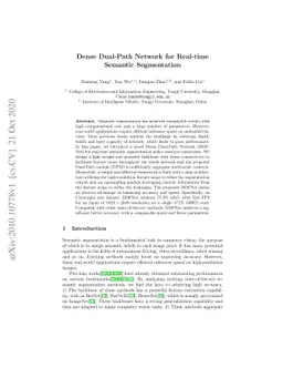 Dense Dual-Path Network for Real-time Semantic Segmentation