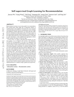 Self-supervised Graph Learning for Recommendation