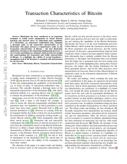 Transaction Characteristics of Bitcoin