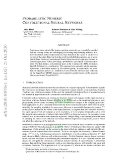 Probabilistic Numeric Convolutional Neural Networks