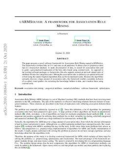 uARMSolver: A framework for Association Rule Mining