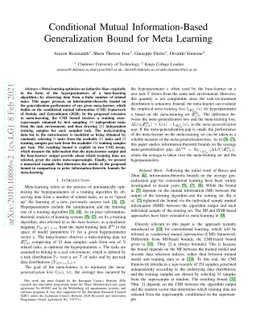 Conditional Mutual Information-Based Generalization Bound for Meta
  Learning
