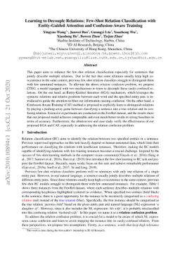 Learning to Decouple Relations: Few-Shot Relation Classification with
  Entity-Guided Attention and Confusion-Aware Training