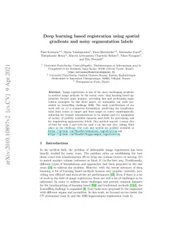 Deep learning based registration using spatial gradients and noisy
  segmentation labels