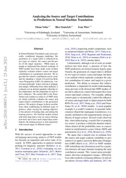 Analyzing the Source and Target Contributions to Predictions in Neural
  Machine Translation