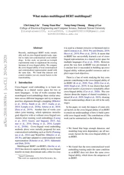 What makes multilingual BERT multilingual?