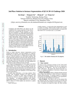 2nd Place Solution to Instance Segmentation of IJCAI 3D AI Challenge
  2020