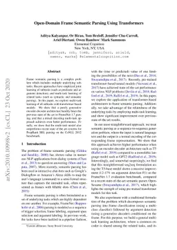 Open-Domain Frame Semantic Parsing Using Transformers