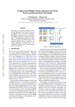 Unsupervised Multiple Choices Question Answering: Start Learning from
  Basic Knowledge