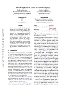 Classifying Syntactic Errors in Learner Language