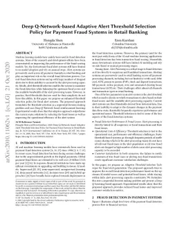 Deep Q-Network-based Adaptive Alert Threshold Selection Policy for
  Payment Fraud Systems in Retail Banking