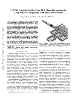 SyDeBO: Symbolic-Decision-Embedded Bilevel Optimization for Long-Horizon
  Manipulation in Dynamic Environments