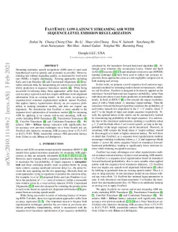 FastEmit: Low-latency Streaming ASR with Sequence-level Emission
  Regularization