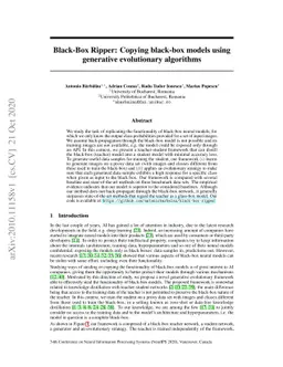 Black-Box Ripper: Copying black-box models using generative evolutionary
  algorithms