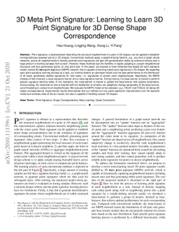 3D Meta Point Signature: Learning to Learn 3D Point Signature for 3D
  Dense Shape Correspondence