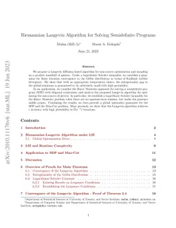 Riemannian Langevin Algorithm for Solving Semidefinite Programs